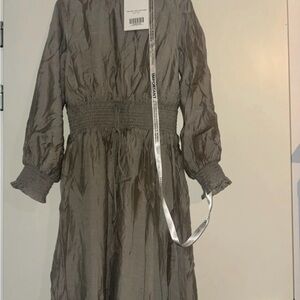 Veiled collection long sleeve maxi dress Smocked waist Dress